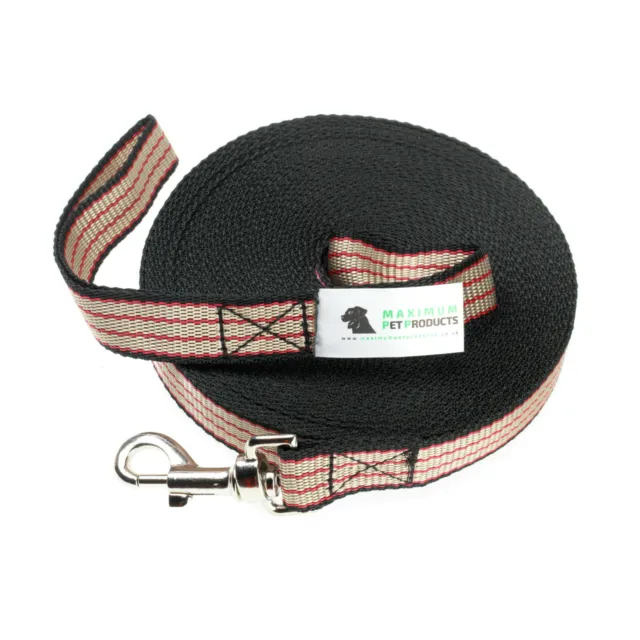 Dog Lead For Training, Tracking & Obedience Recall 50ft 15M RBB Red Beige Black