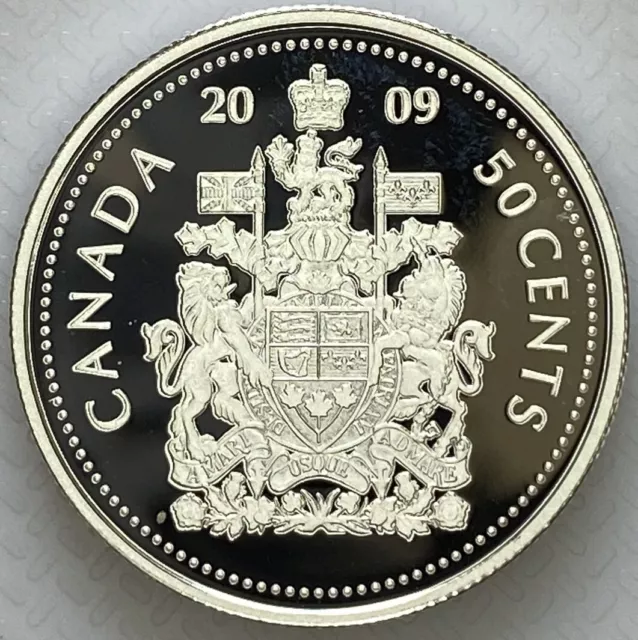 2009 Canada 50 Cents Proof Silver Half Dollar Heavy Cameo Coin