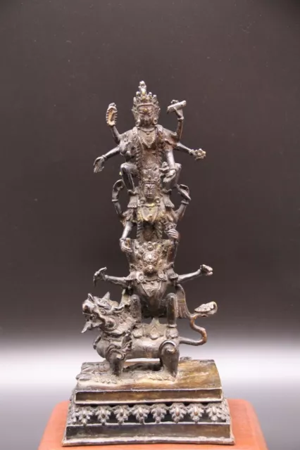 Chinese Antique Parcel Gilt Bronze Buddha Statue Figure