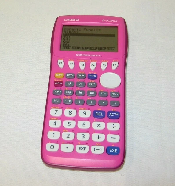 CASIO FX9750GIIPK GRAPHING Calculator Pink Tested Nice! USB Power