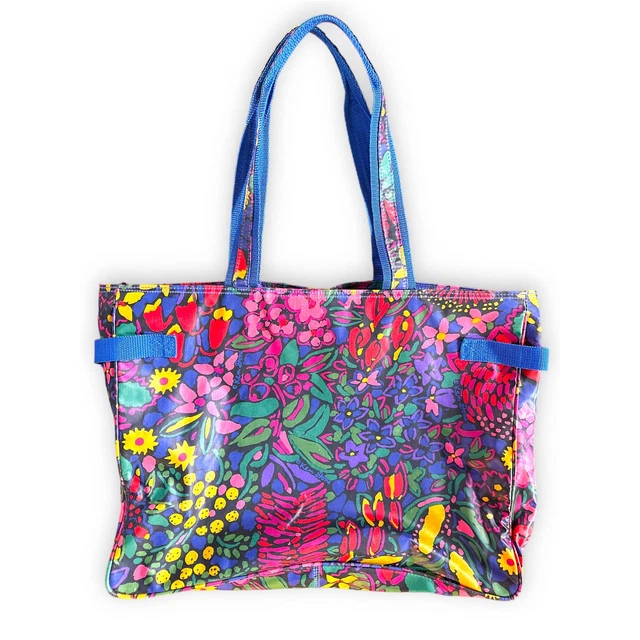 Bolso de Mano Raro De Colección Ken Done Multicolor Australia Abstracto Tropical