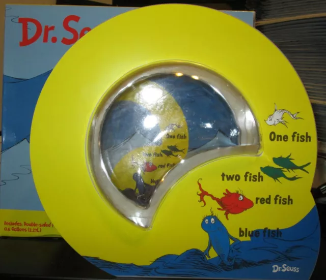 Dr. Seuss One Fish Two Fish Lunar Fish Tank Double-Sided Printed Fish Bowl 2.27L