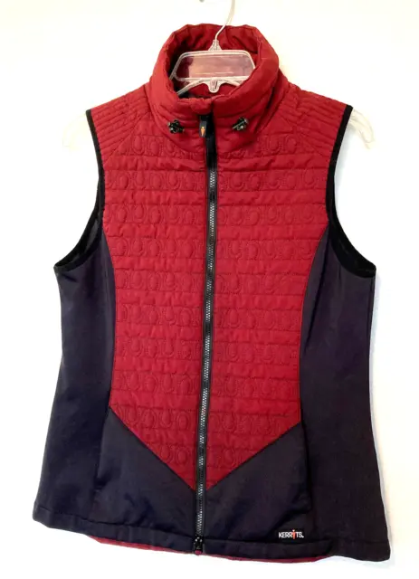 Kerrits M "On Track Riding Vest" Zip Up Quilted Pockets Equestrian Lined Quality