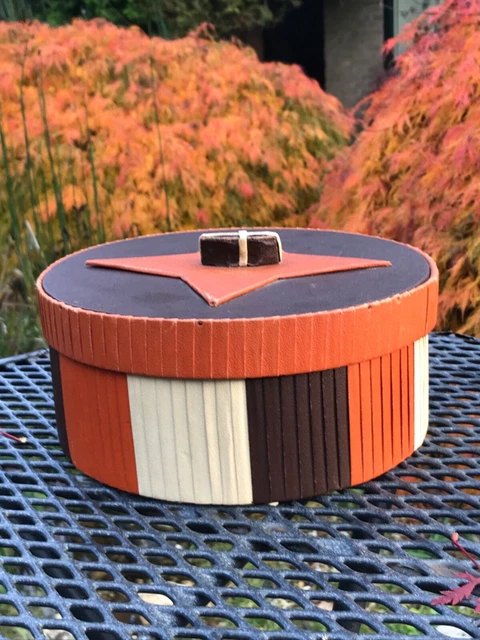 original 1960s vinyl orange and brown box