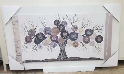 Quadro Moderno Albero Della Vita Bianco Con Glitter Eur 180 00 Picclick It