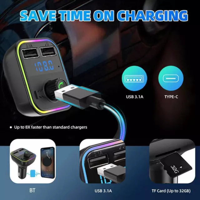 Wireless Bluetooth Car FM Transmitter MP3 Player 2 USB Charger Handsfree Kit HOT