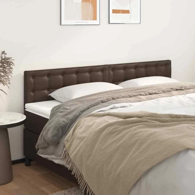 Testiera 2 pz Marrone 90x5x78/88 cm in Similpelle
