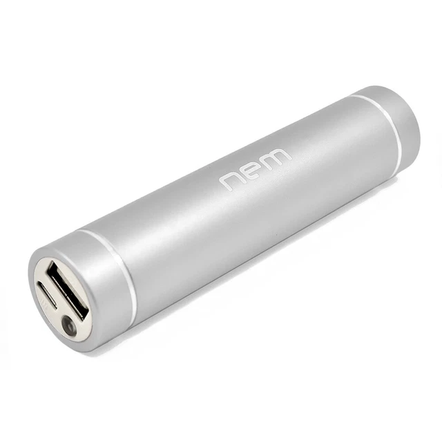 Silver 3000mAh Portable External USB Power Bank Box Battery Charger w/ Light for