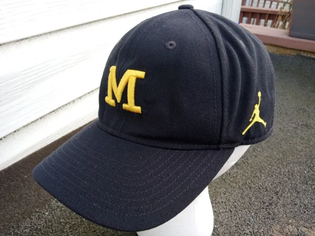 Michigan Wolverines hat cap Blue Dri-Fit with Jordan Logo and Label One Size