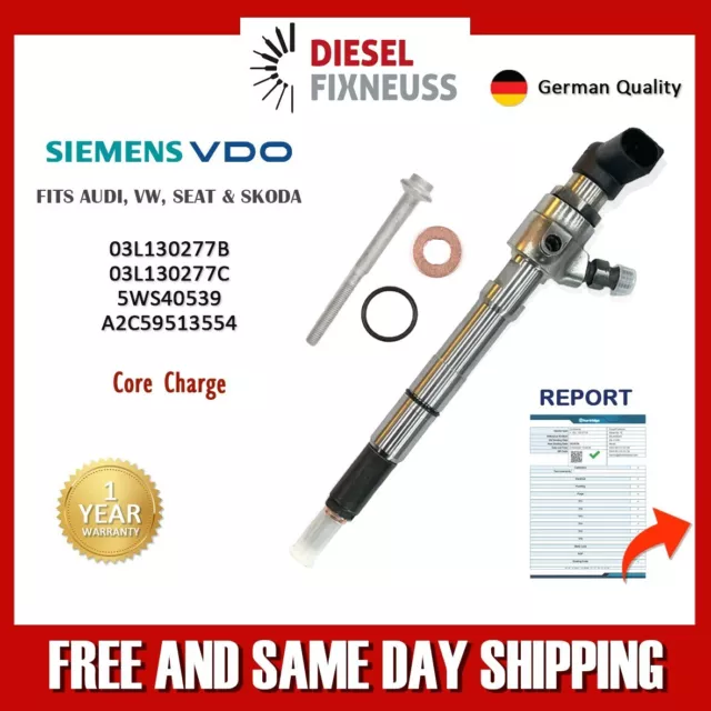 Vdo Siemens Injector Vw Seat Skoda Audi 1.6 Cay Engines - 03L130277B-5Ws40539