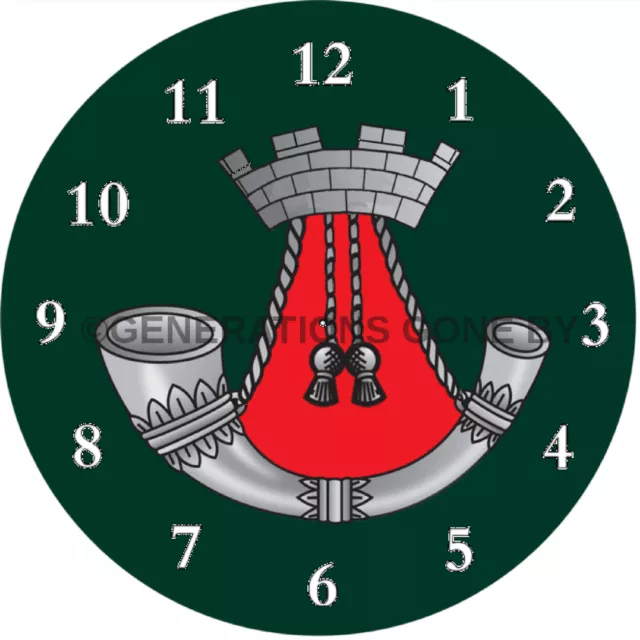 Somerset & Cornwall Light Infantry Glass Wall Clock