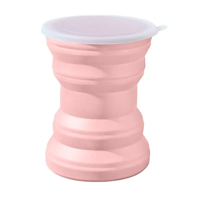 FR Collapsible Silicone Water Bottle Telescopic Outdoor Drinking Cup (Pink)