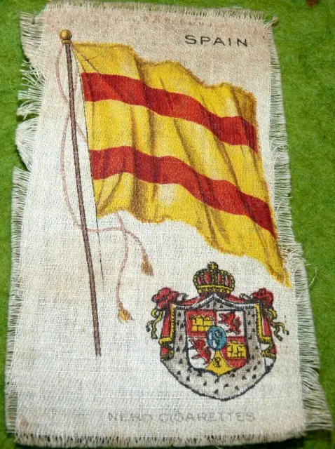 6/22 Nebo cigarettes silk flag Spain  Publicité soie ancien drapeau Espagne