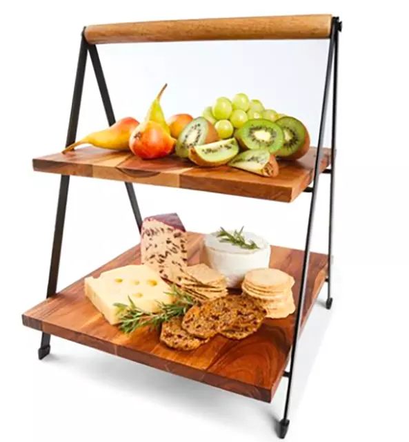 2 Tier Acacia Serving Stand board  Cheese Platter Tapas Grazing Table birthdays