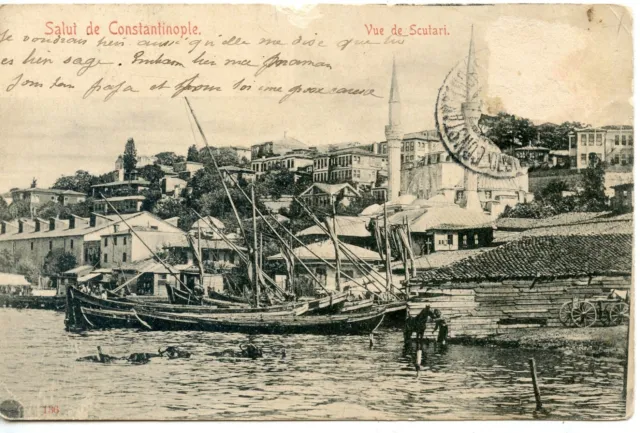 Carte Postale Egypt Egypte / Salut De Constantinople Vue De Scutari