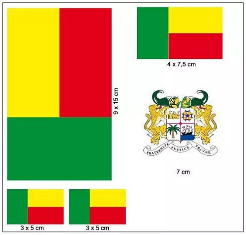 Aufkleber Set Benin Fahne Flagge