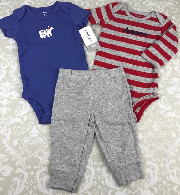 NWT Baby Boy 6 Mo Outfit Set Carters 3 Piece Polar Bear Hugs Awesome