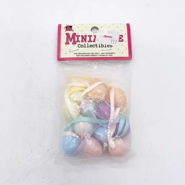 Vintage Mini Miniature Plastic Blow Mold Pastel Easter Tree Egg ornaments NOS