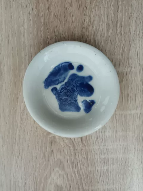 Petite coupe en porcelaine Blanc Bleu Chine.1900