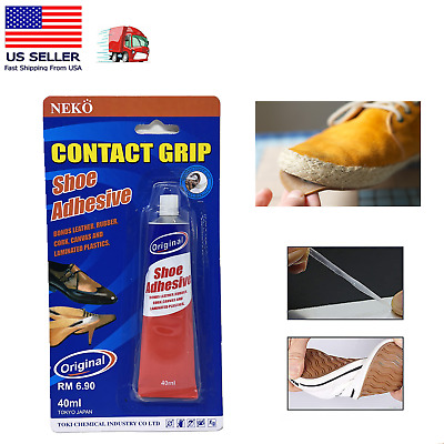 40 ml Shoe Adhesive Glue for Leather Vinyl Rubber Cork Canvas Contact Grip  NEW