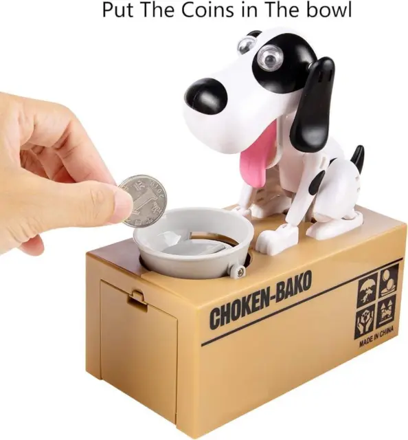 Piggy-Bank-Hungry-Eating-Dog-Coin-Money-Saving-Box-Choken-Robotic-Mec UK 3
