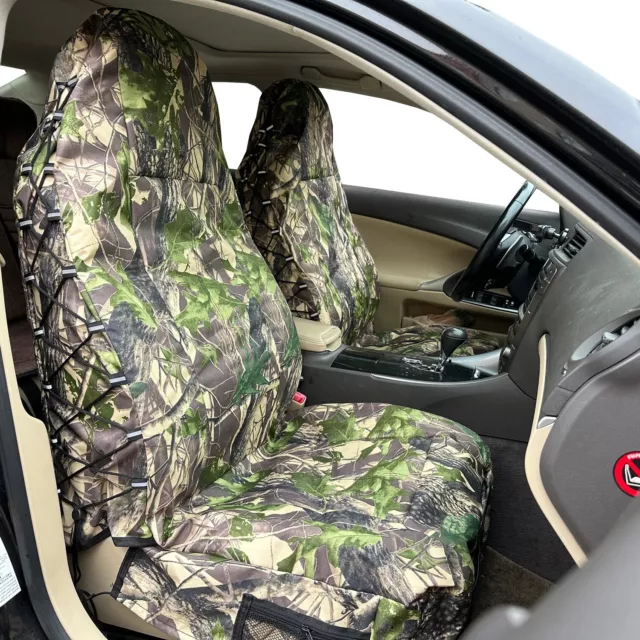 Universal Canvas Tactical Seat Covers For Car Truck SUV Front Pair - Camouflage