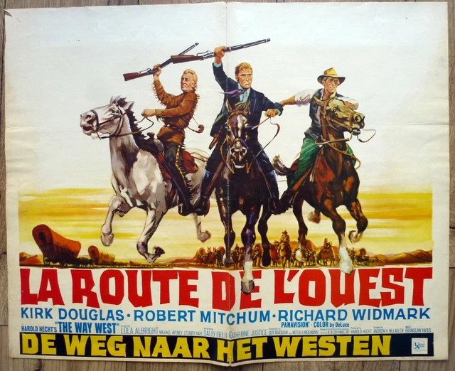 belgian poster western THE WAY WEST KIRK DOUGLAS, ROBERT MITCHUM RICHARD WIDMARK