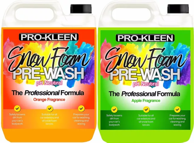 ProKleen Snow Foam Pre Wash Car Candy Cleaning Orange Apple Valet pH Neutral 10L