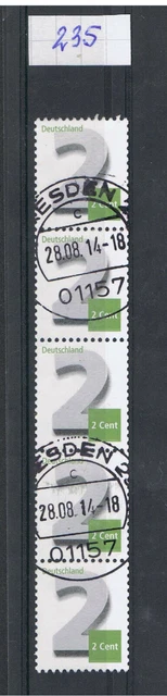 Bund Mi.-Nr. 3042 RM 5er-Streifen mit Nr. 235 Ergänzungswert gestempelt