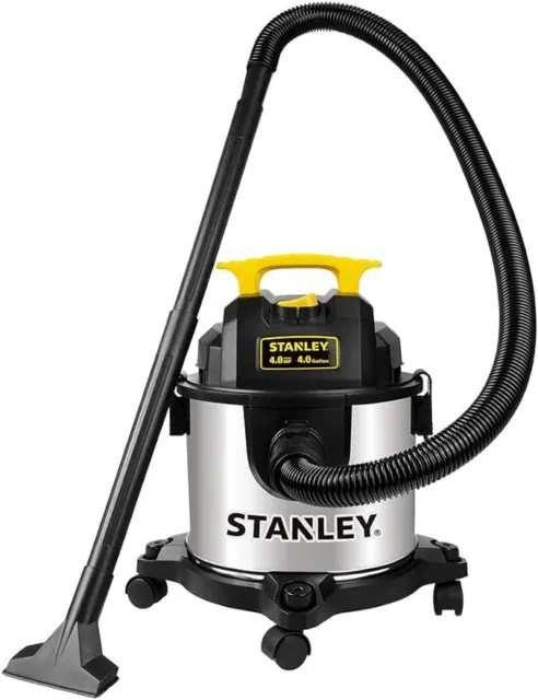 Wet Dry Vacuum, 4 Gallon, 4 Peak HP, Stainless Steel, 3-in-1 Shop Vacuum Blower