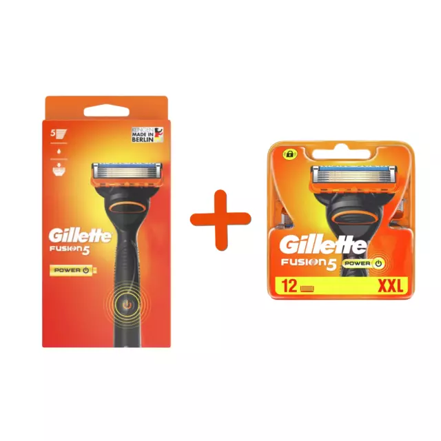 Gillette Fusion5 Power Rasierer + Rasierklingen Auswahl 4,8,12er Pack OVP-Herren