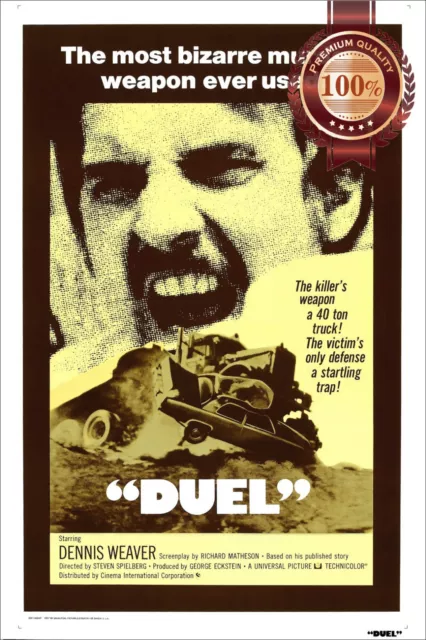 "DUEL" DUEL 1971 70s ORIGINAL RETRO CINEMA FILM MOVIE PRINT PREMIUM POSTER