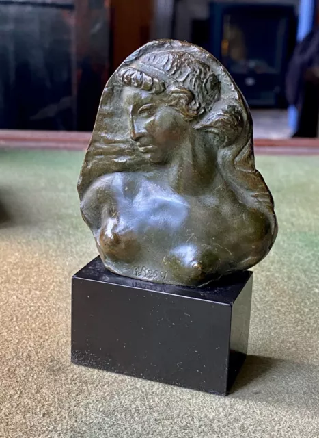 Superbe Sculpture Bronze Remo ROSSI Buste de Femme - Bronze Sculpture Remo ROSSI