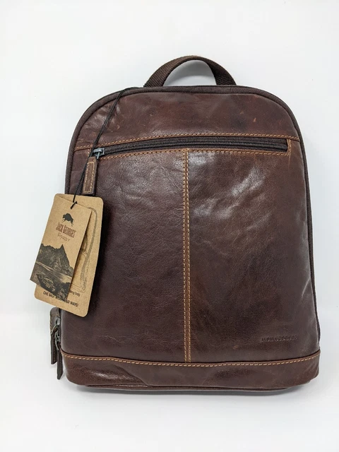 Jack Georges Voyager Convertible Backpack Crossbody Brown Leather NWT MSRP $240