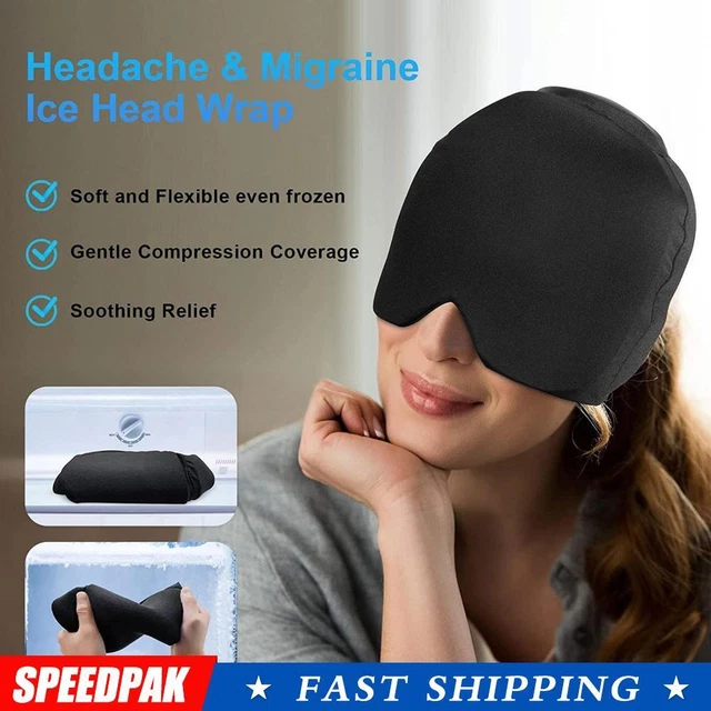 Terapia mal di testa emicrania ghiaccio avvolgente cappelli emicrania sollievo freddo mal di testa F6X8