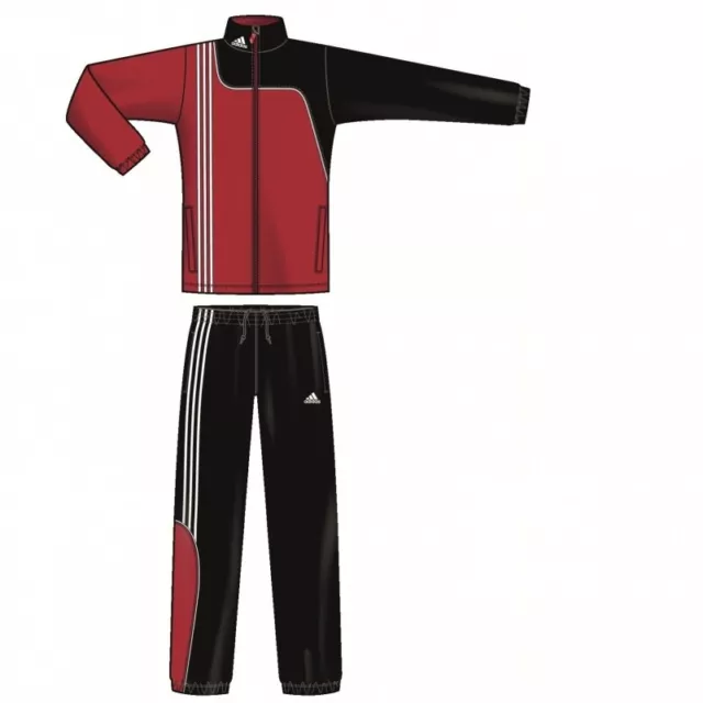 ADIDAS SERENO 11 Tuta Riscaldamento Bambini Rosso Nero V38064