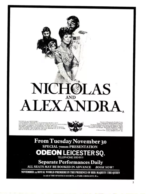 Framed Movie Advert 11X8" Nicholas And Alexandra, Janet Suzman Michael Jayston