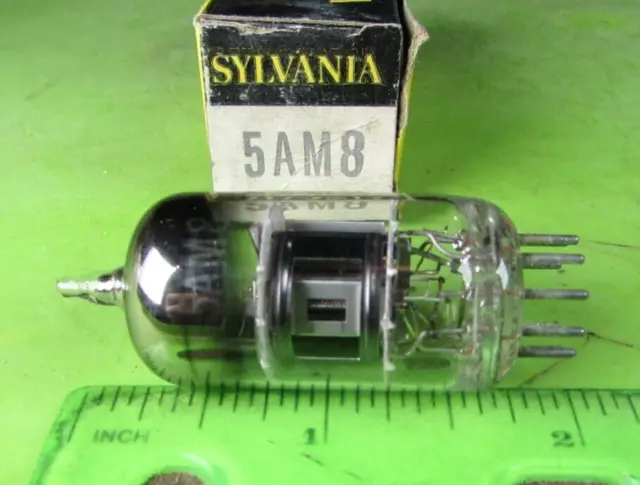 SYLVANIA 5am 8 Staubsauger Rohr TV Gitarre Amp Ham Radio NOS 9 Pinnen Spitze USA