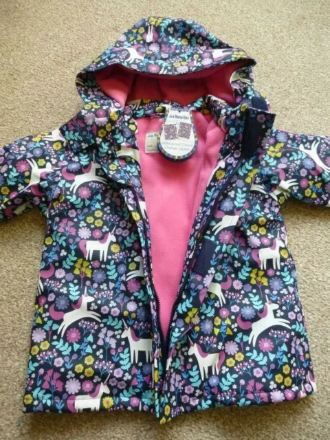 JOJO MAMAN BEBE Coat 2-3y  NEW 🦄 Colour Change Unicorn Waterproof Hooded JACKET