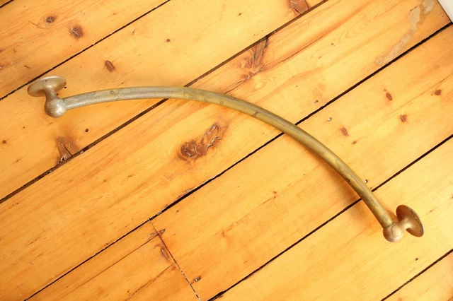 antique corner towel rod rack holder | deco victorian brass bathroom vtg bath