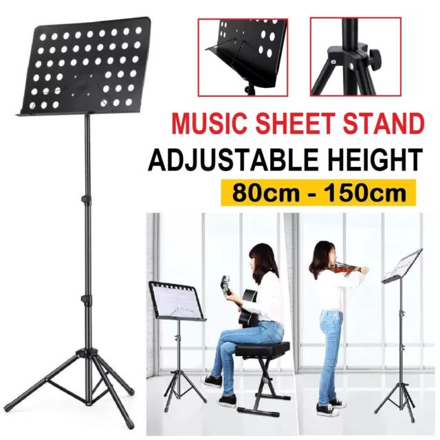 Adjustable Pro Music Sheet Stand Conductor Stage Holder Mount Tripod Folding