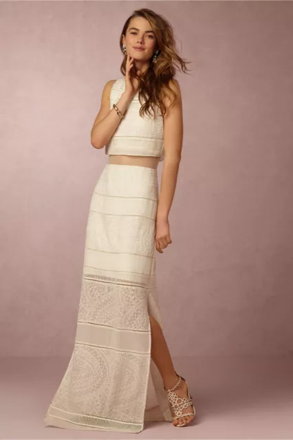 New Anthropologie Bhldn $395 Ivory Delos Maxi Dress By Bailey 44 Sz Xs