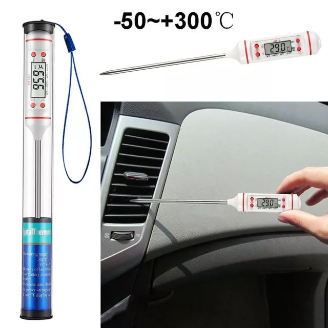 ` Auto Car Vehicle Air Conditioning Outlet LCD Digital Thermometer Gauge Tool `