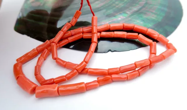 Beautiful All New Aaaaa Italian Mediterranean Tangerine Coral Bead Strand