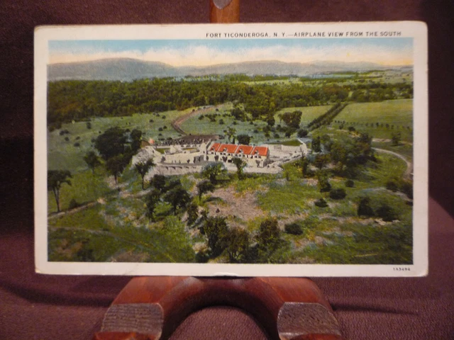 Birdseye view c1920s Fort Ticonderoga, NY NEW YORK  - Airplane Aerial from south