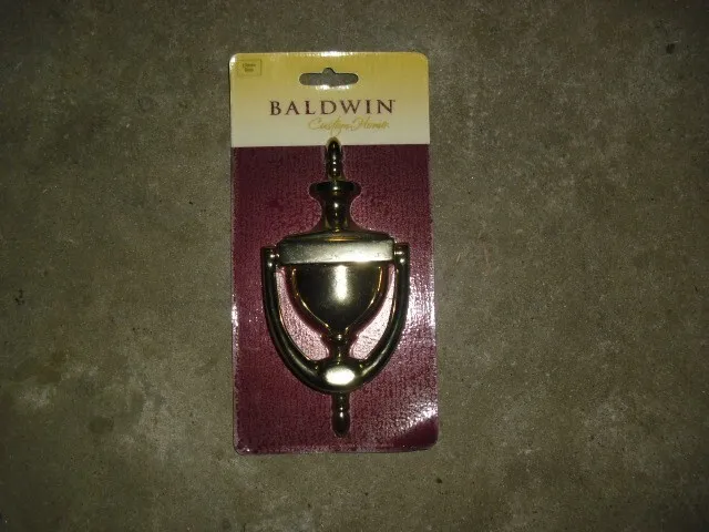 Baldwin 3" x 6.5" Colonial Style Polished Brass Door Knocker Never Tarnish