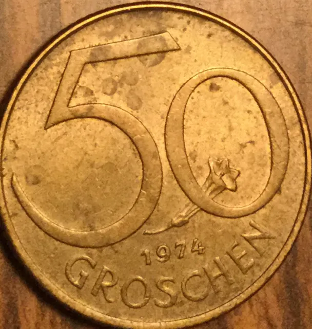 1974 Austria 50 Groschen Coin