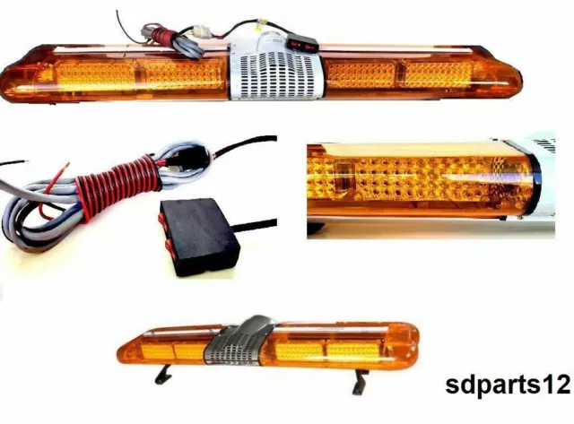 12V LED Barre Lumineuse Orange Clignotant De Secours Stroboscope Camion Tracteur