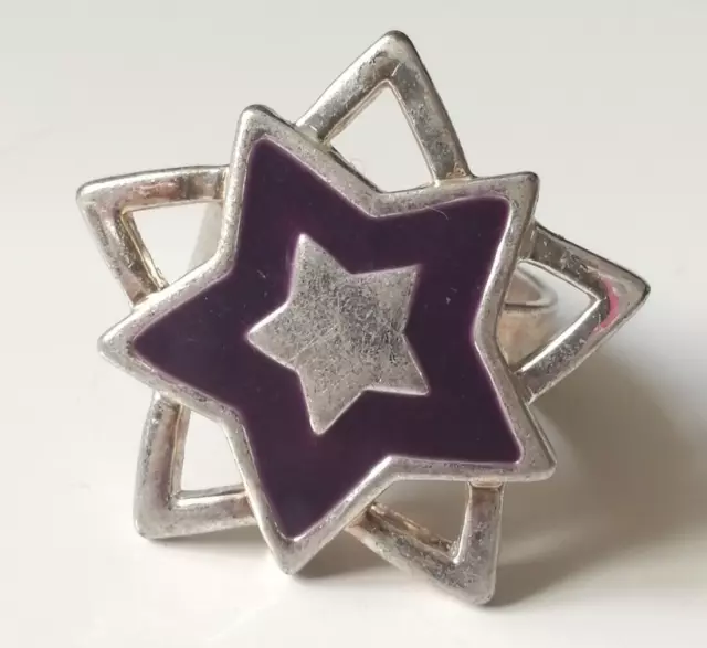 Beautiful Post Medieval Ancient Silver Color  Star Ring Very Stunning