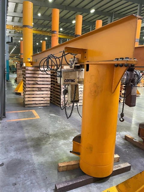 2 Ton Freestanding Base Mounted Jib Crane, 17'-0" Span x 15'-0" HUB
